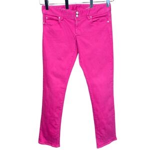 Lilly Pulitzer Worth Straight Leg Jeans Hot Pink Cotton Blend Womens Size 10